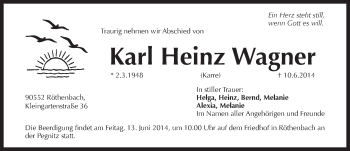 Traueranzeige von Karl Heinz Wagner von Pegnitz-Zeitung